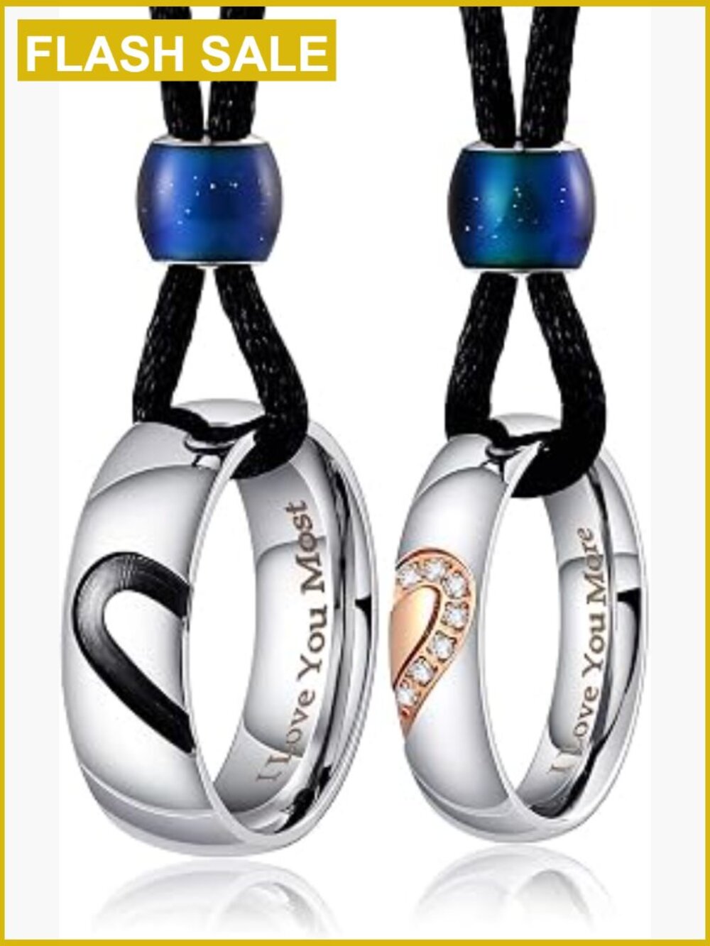 King Queen Tungsten Steel Couple Necklace Set for Him Her